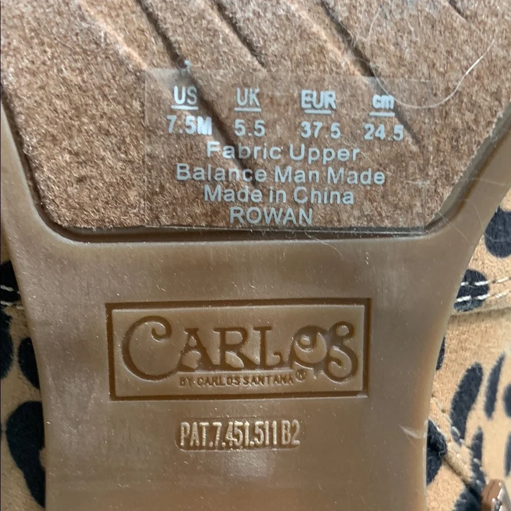 Carlos by Carlos Santana Brown and Black Ankle Booties with Leopard Print - Picture 6 of 6